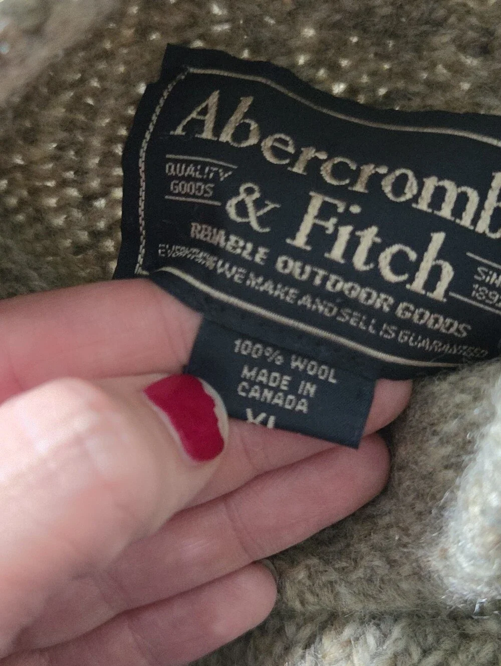 Abercrombie & Fitch Wool Taupe Mock Neck Knit Sweater